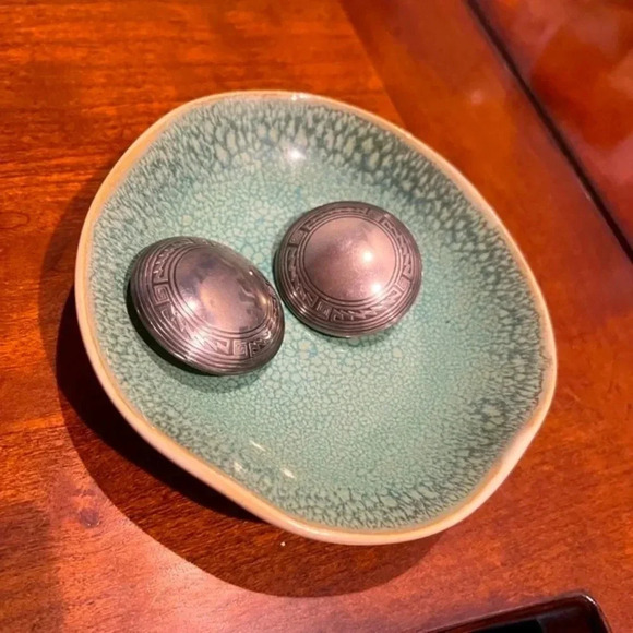 Vintage Sterling Clip On Earrings Stunning Retro Style - Picture 1 of 13